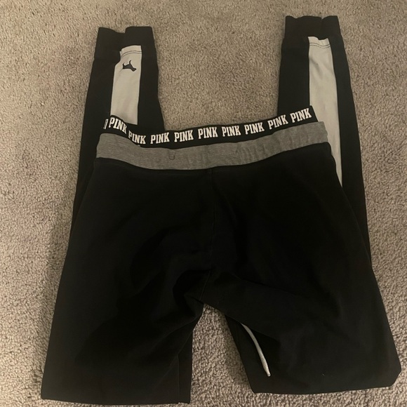 PINK Victoria's Secret Black and Gray Track Pants - Picture 4 of 5